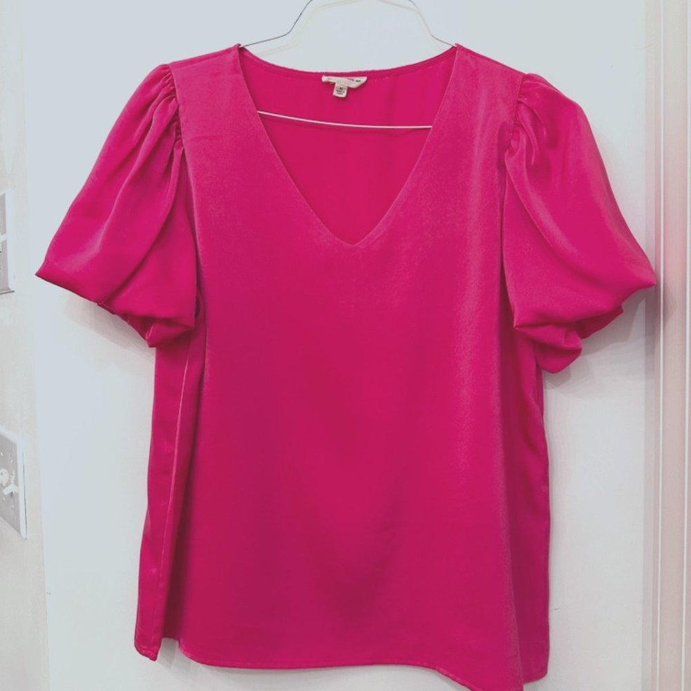 Hot Pink V Neck Top